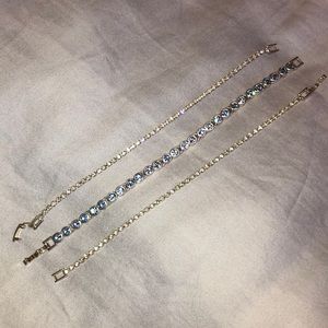Perfect for WEDDING! Three 7” Rhinestone Bracelets
